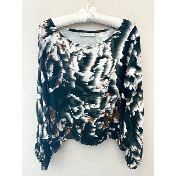 BRYN WALKER | Batwing Sleeve Top Abstract Print Made in USA Viscose | Size XL - Picture 1 of 8